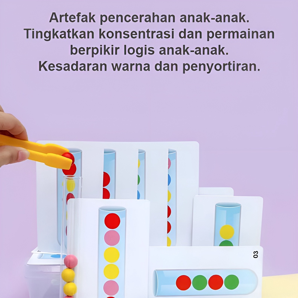 Bola &amp; Tabung Reaksi | Mainan Montessori Edukasi Test Tube Clamp | Permainan Keluarga | Kado Ulang Tahun Anak Cowok 3-4-5-6 Tahun