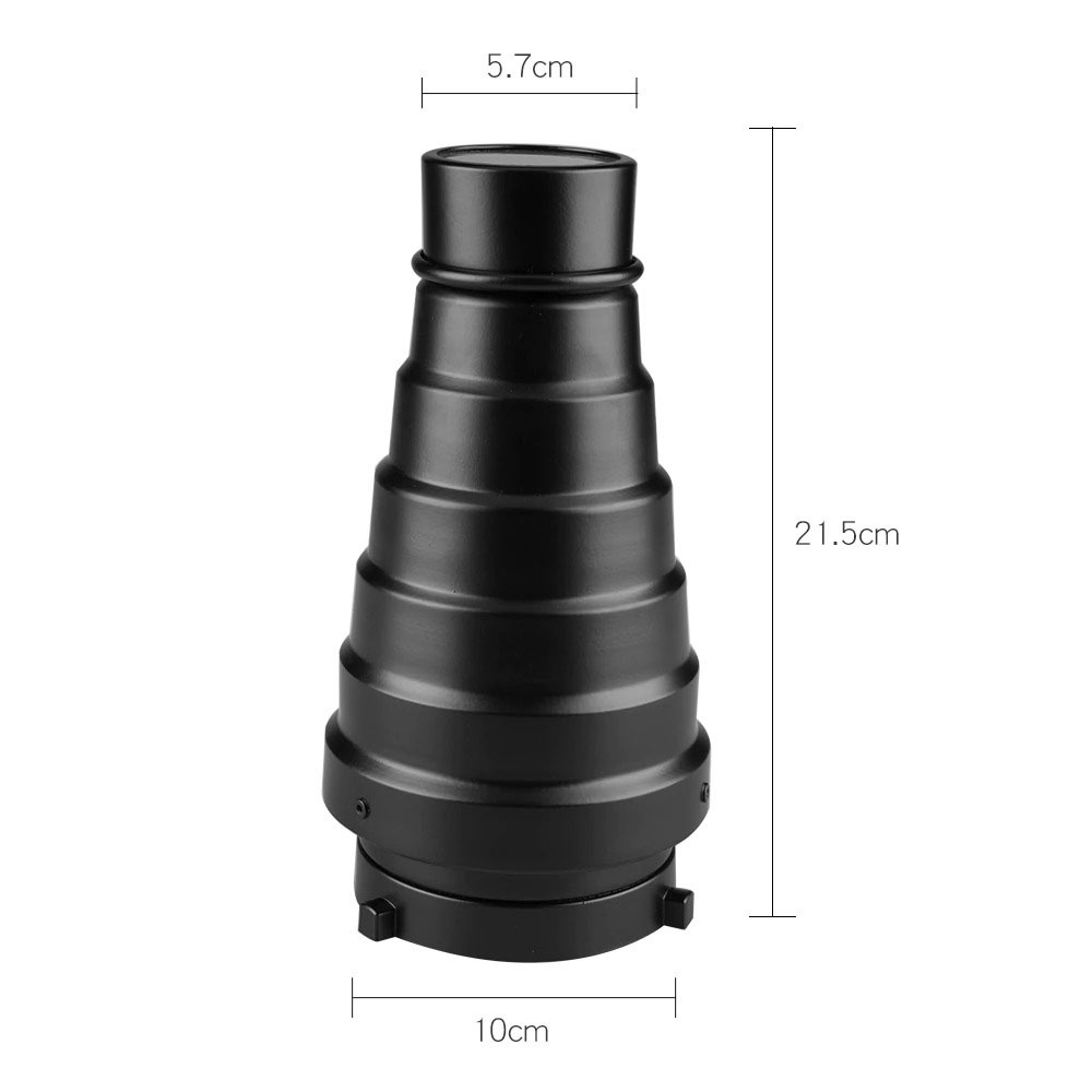 Bowens Mount Conical Snoot Honeycomb Large Snoot for Speedlight Fotografi - SN-01 - Black