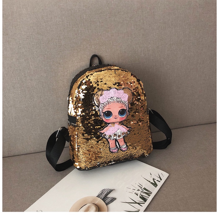 Tas Sekolah Anak Perempuan Karakter LED Ransel Import BackpacK Tas Sequin Multifungsi Tas Selempang Anak Sequin 3D Azgalery T159