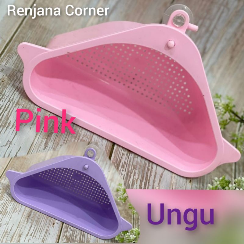 Jual Rak Saringan Sudut Segitiga Wastafel Pink Ungu Lilac Shopee Indonesia