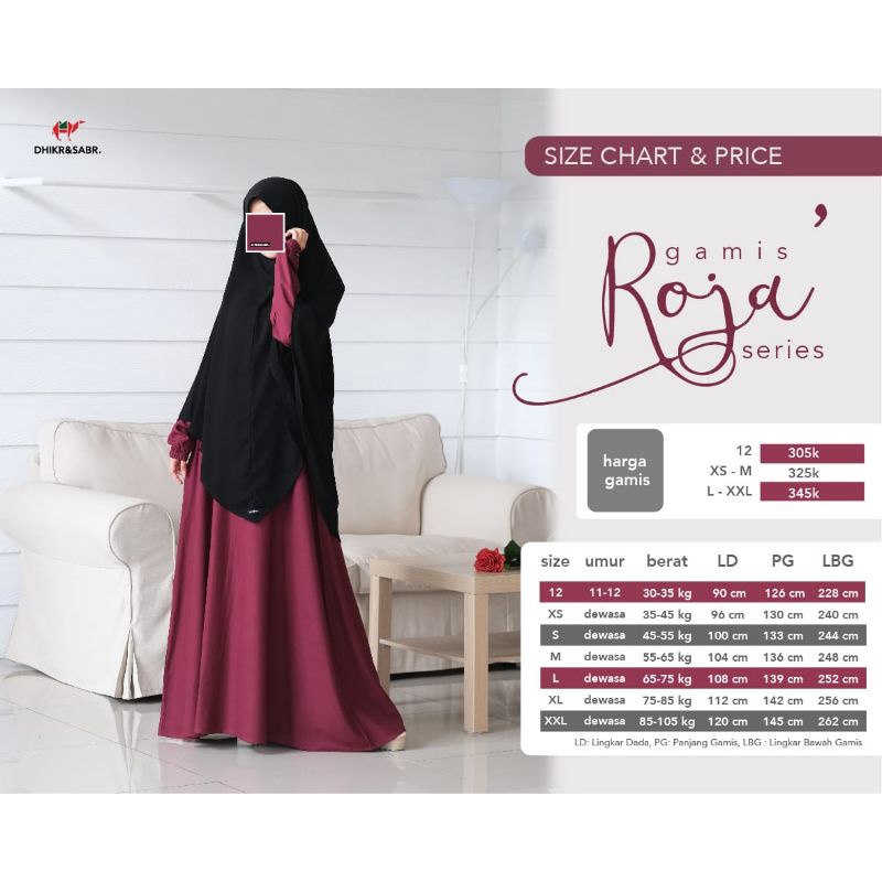 Dhikr & Sabr Gamis syari terbaru Roja Series Bahan Rayon