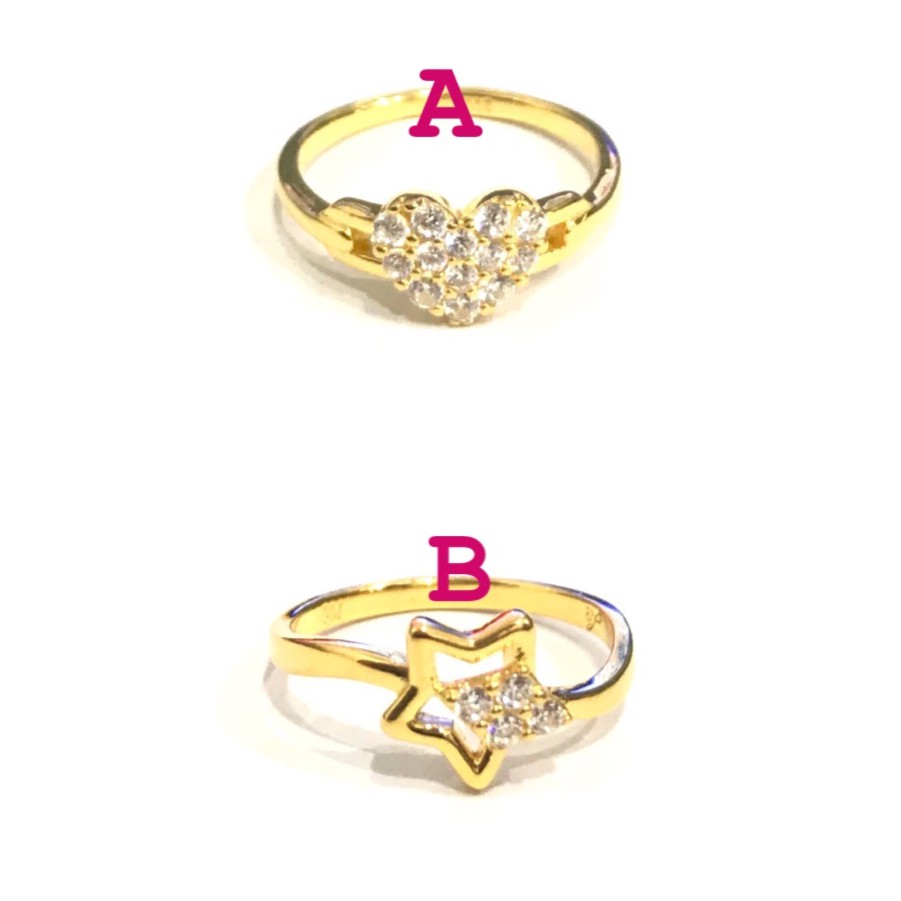 Cincin Hati/Bintang Variasi AD (Emas Asli Kadar 700)
