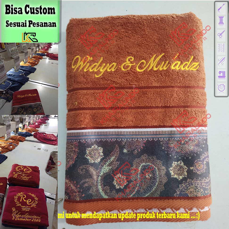 handuk pernikahan atau ultah bordir komputer custom