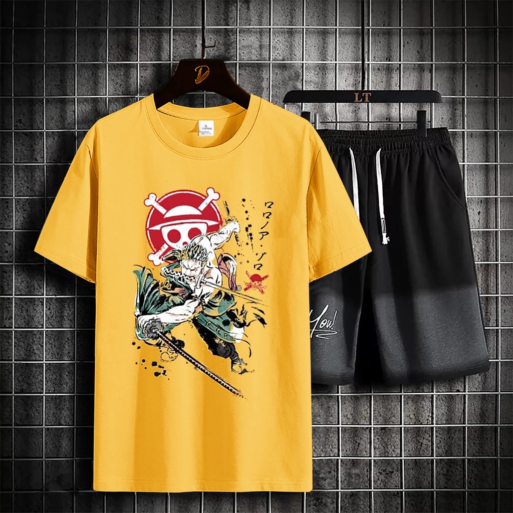 BISA COD// stelan pria terbaru size M|L,XL stelan pria keren baju &amp; celana 1 set fashion bandung stelan anime - panteloni