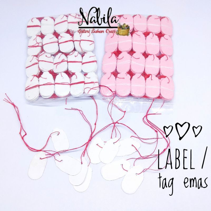 Label / tag perhiasan emas bahan kerajinan tangan