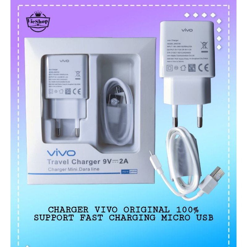 Charger Vivo Fast Charging 9V-2A 100%/Charger Vivo V15 V11 V9 V7 V5 Y71 Y83 Y95