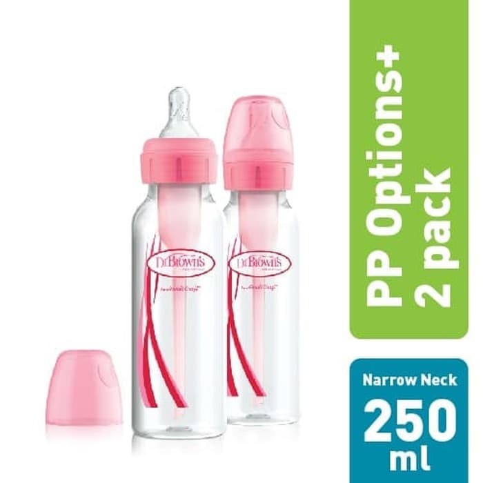 Botol Susu Dr Browns 250ml PP Option+ Narrow Neck Baby Bottle 2 Pack