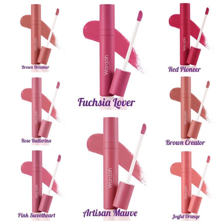 WARDAH Colorfit Velvet Matte Lip Mousse | Wardah Velvet Matte Lip Mousse ( Ready 14 Warna )