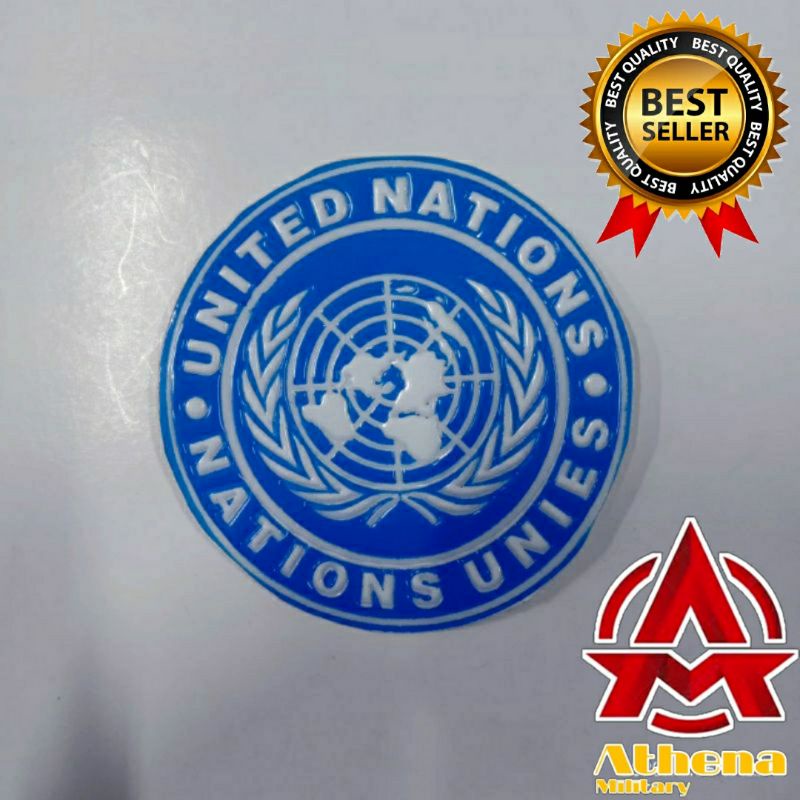 Stiker Embos UN | Stiker PBB bulat | Stiker united nation timbul | Stiker kaca | Stiker motor