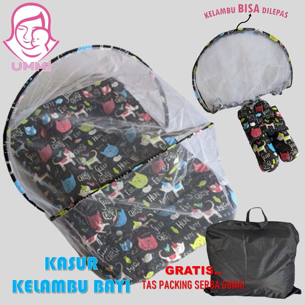 (PREMIUM) KASUR KELAMBU BAYI / KASUR LIPAT BAYI / KASUR BAYI KARAKTER > KELAMBU BISA DILEPAS