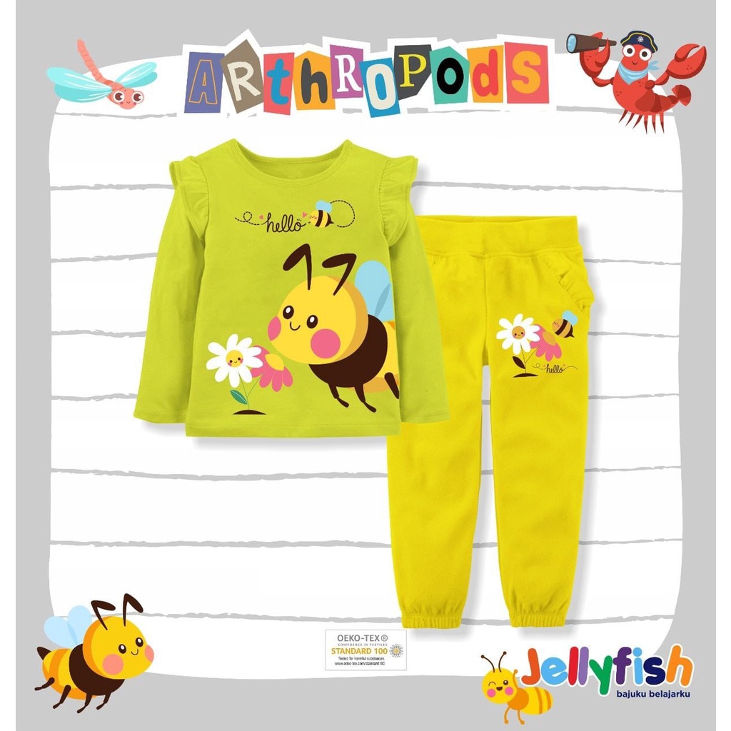 Setelan Panjang Anak Perempuan Jellyfish Arthropods - Hello