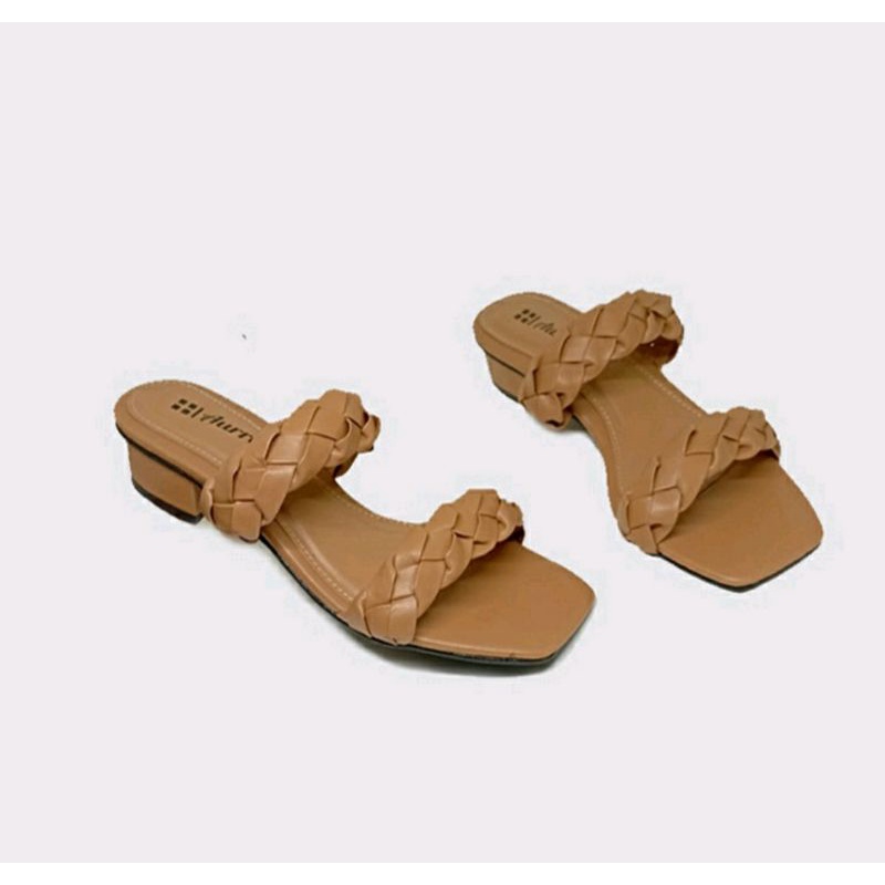 Sandal Kepang Wanita Big Size 41-45 Kepang Kekinian JUMBO Kulit Moka Cantik, 44