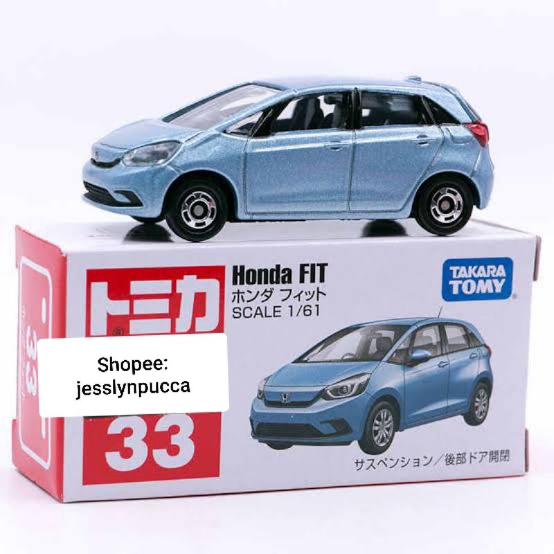 TOMICA HONDA FIT JAZZ #33 BLUE BIRU TAKARA TOMY DIECAST MOBIL HATCHBACK CAR CITY CARS HONDA JAZZ JEZ