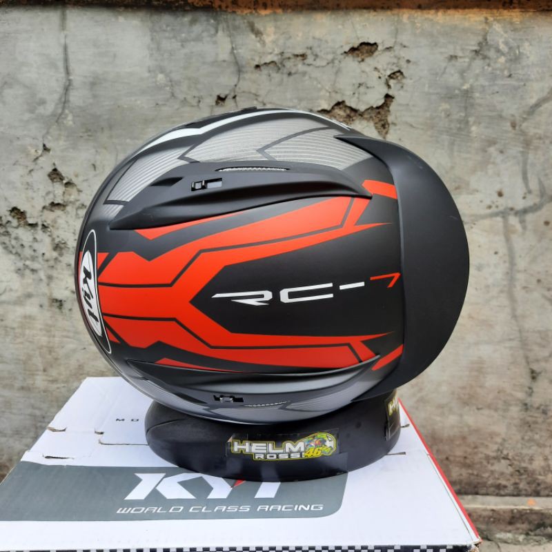 HELM KYT RC7 seri 18 - Black Matt Red ORIGINAL RC SEVEN full face Yellow flou