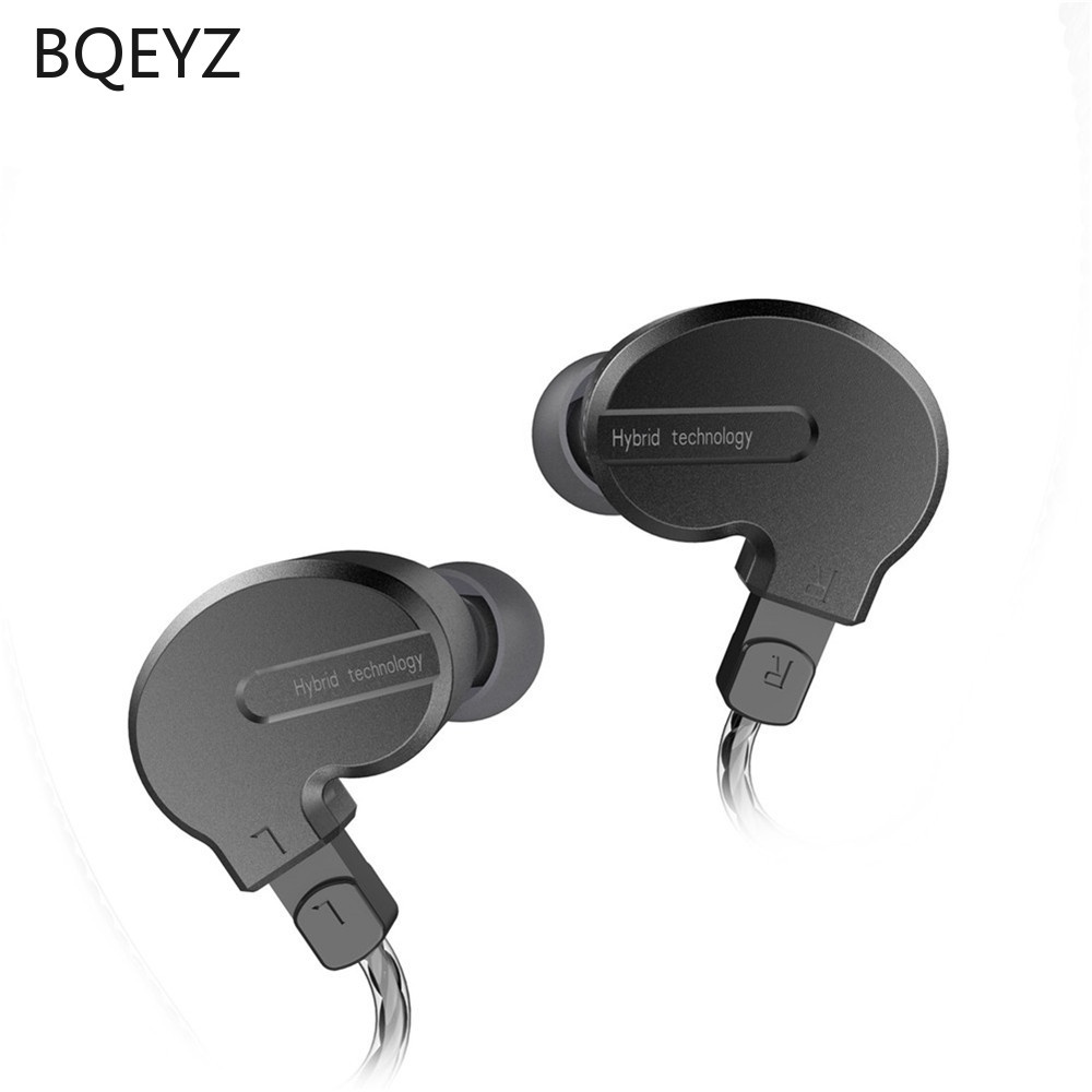 Bqeyz KB1 Earphone in Ear HiFi Stereo 1ddd 3BA Dengan Case Metal Bisa Dilepas fpr kc2 k1 k2 bq3 C3