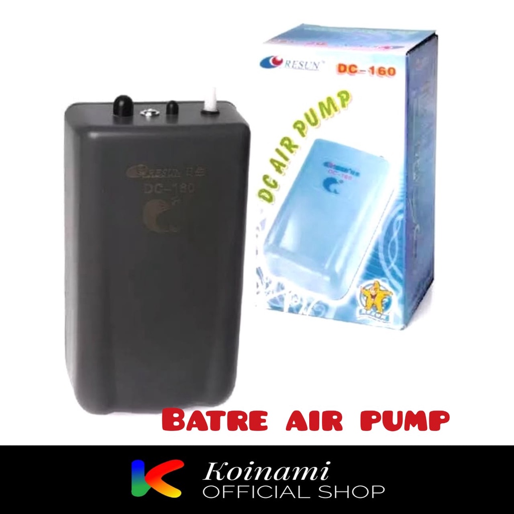 Resun Dc AIr Pump DC-160 / Air Pump Batre / Air Pump Baterai / Gelembung Udara Ikan Baterai / MS