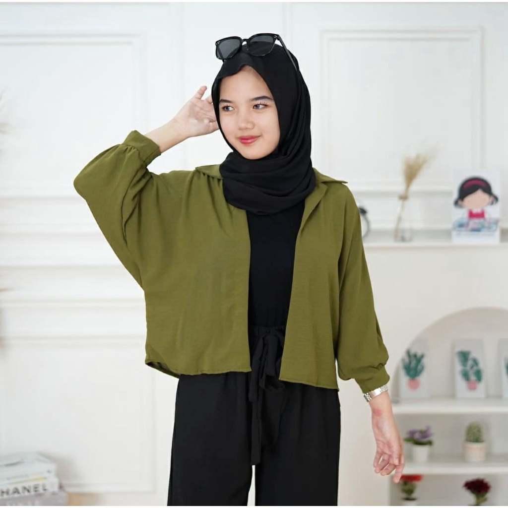 BEFAST - ZFS OOTD Wanita Cardigan WISMA / MARSHEY BATWING OVERSIZE OUTER CRINKLE / Outer Wanita Remaja / Cardigan Kekinian / Cardigan Polos / Termurah / OOTD Ala Korean Style / Terlaris