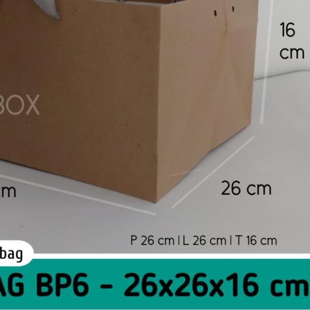 

♧ ISI 12 BIJI paper bag murah 26x26x16 pb6 kotak nasi bento berkat | paperbag polos ☂
