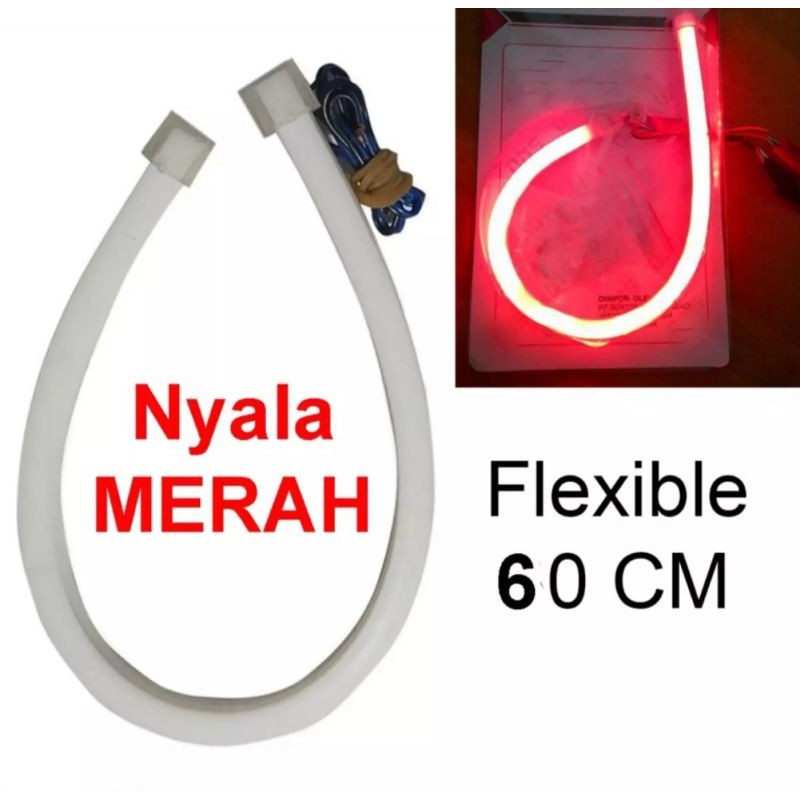 Lampu Alis Motor Mobil Panjang 60cm Lentur Flexible