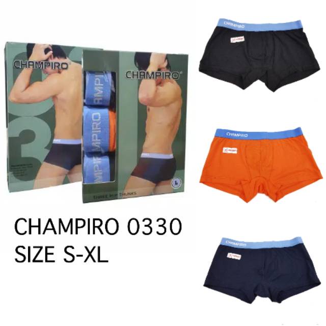 3pcs Boxer CHAMPIRO 0330 Pria Dewasa | Celana Dalam CD Boxer Laki Laki | Open Sorex