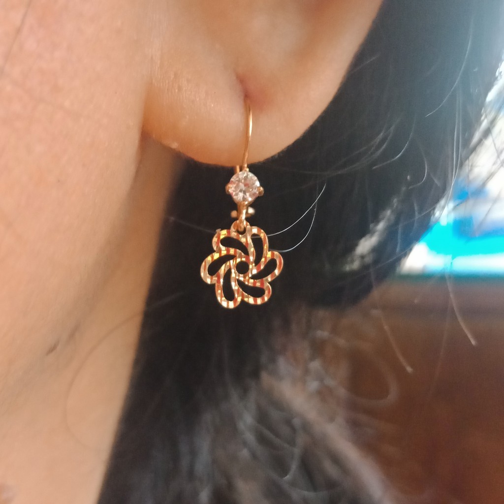 Anting anak dan dewasa emas asli kadar 700 70% 22 setengah g gr gram gold love ukir timun bintang bunga