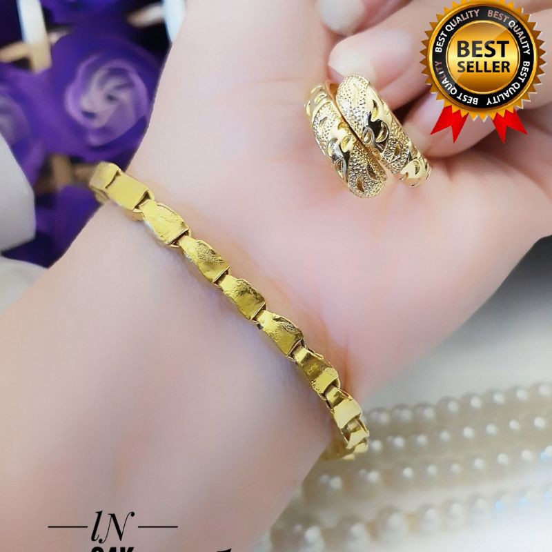 Xuping gelang cincin lapis emas 24k ry6