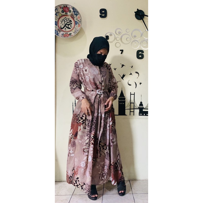 Gamis Monalisa Motif Bunga/Dress Motif Bunga