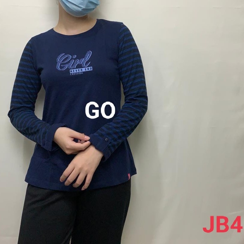 gos CRESSIDA BAJU Cewek Pakaian Atasan Kaos Wanita Casual Santai Original Lengan Panjang Bagus