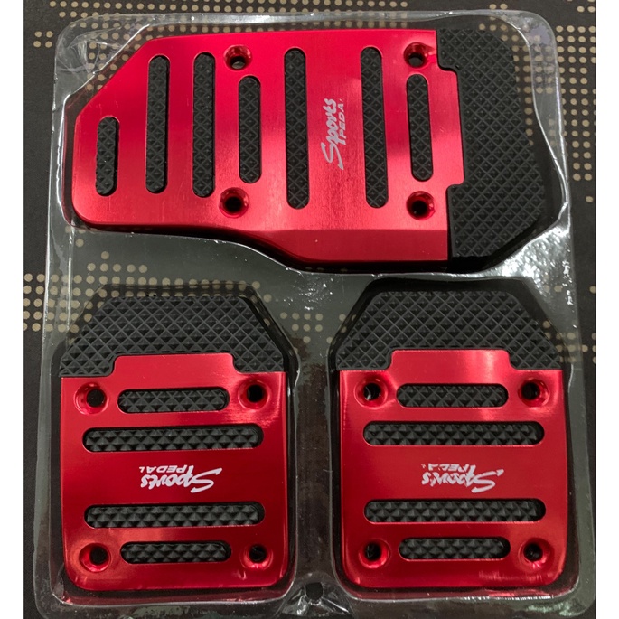 [GROSIR] Cover Pedal Gas / Cover Pedal Mobil  / Cover Aluminium Pedal Gas Rem Kopling Mobil - Red