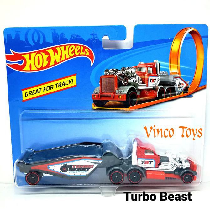 maddox - TURBO BEAST HITAM - Hot Wheels GREAT for TRACK truk panjang trailer