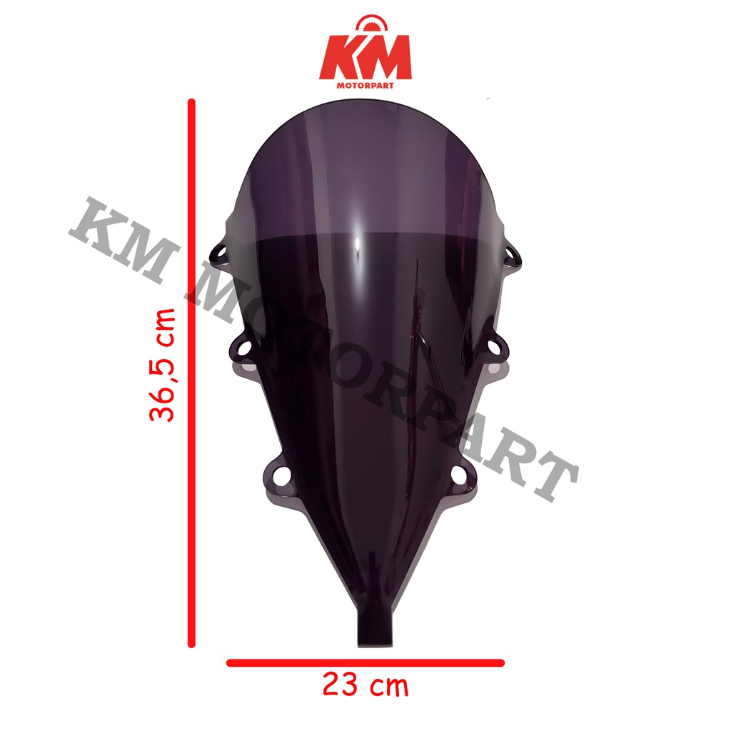 Visor Windshield CBR 150r K45 Lokal K45n Jenong Tinggi 36,5 cm Tebal 3 mm Hitam dan Bening