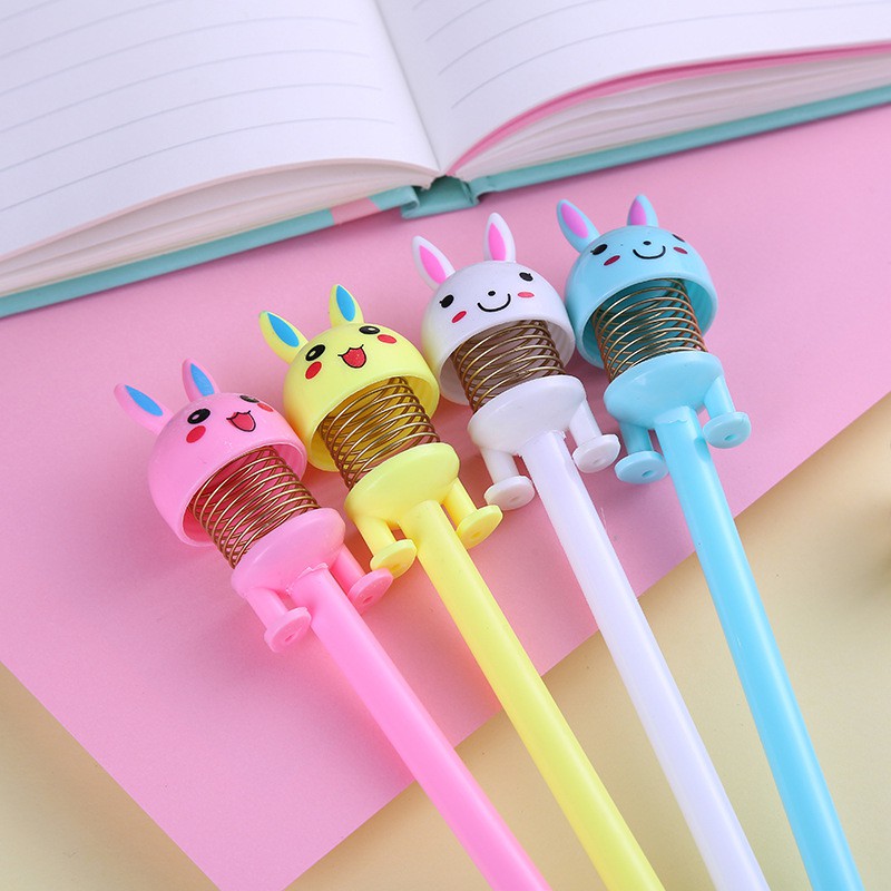 RB05 FUNSTORE PENA KELINCI SHAKING HEAD 4 WARNA / PENA MENGGELENGKAN KEPALA UNIK IMUT / PENA PER-Head Kuning