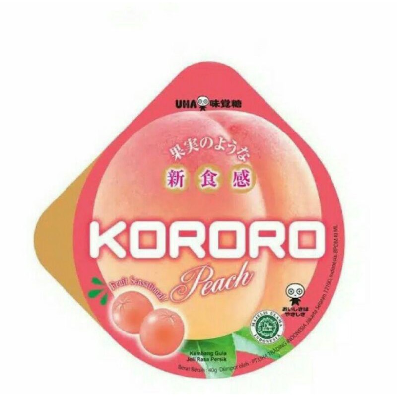 

Kororo Peach Jelly Candy - Kembang Gula Jelly Rasa Buah Persik 40gr