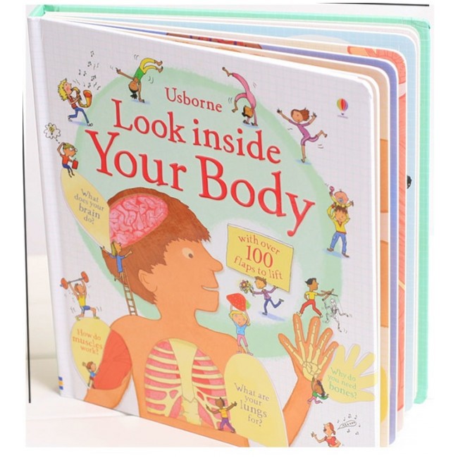 Buku Pengetahuan / Ensiklopedia Anak Import Usborne Look Inside Your Body - over 100 flaps to flip