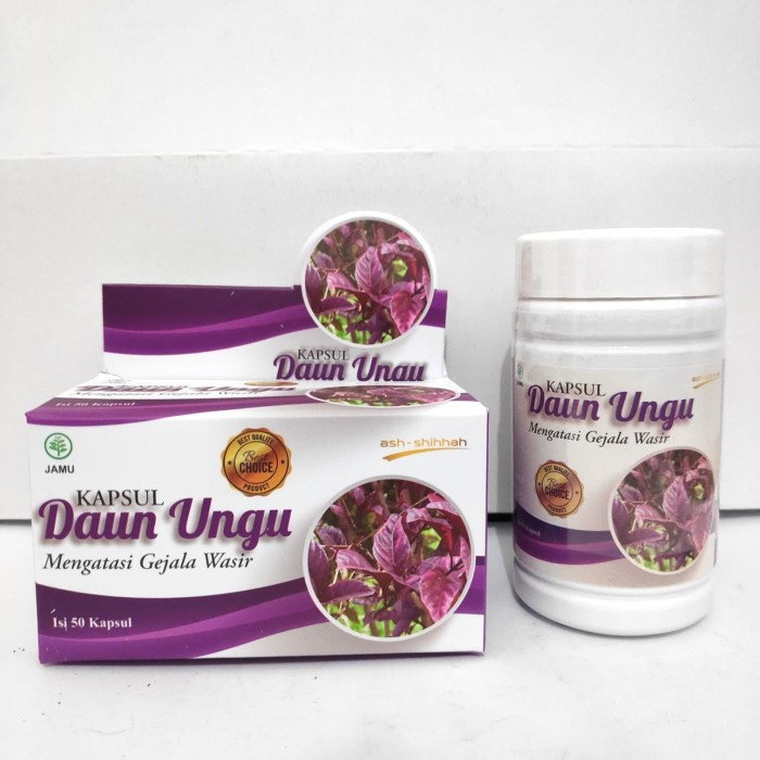 [COD] Kapsul Daun Ungu Solusi Mengatasi Nyeri wasir dan Ambeien - 60 Kapsul Obat Herbal BPOM 100% Original