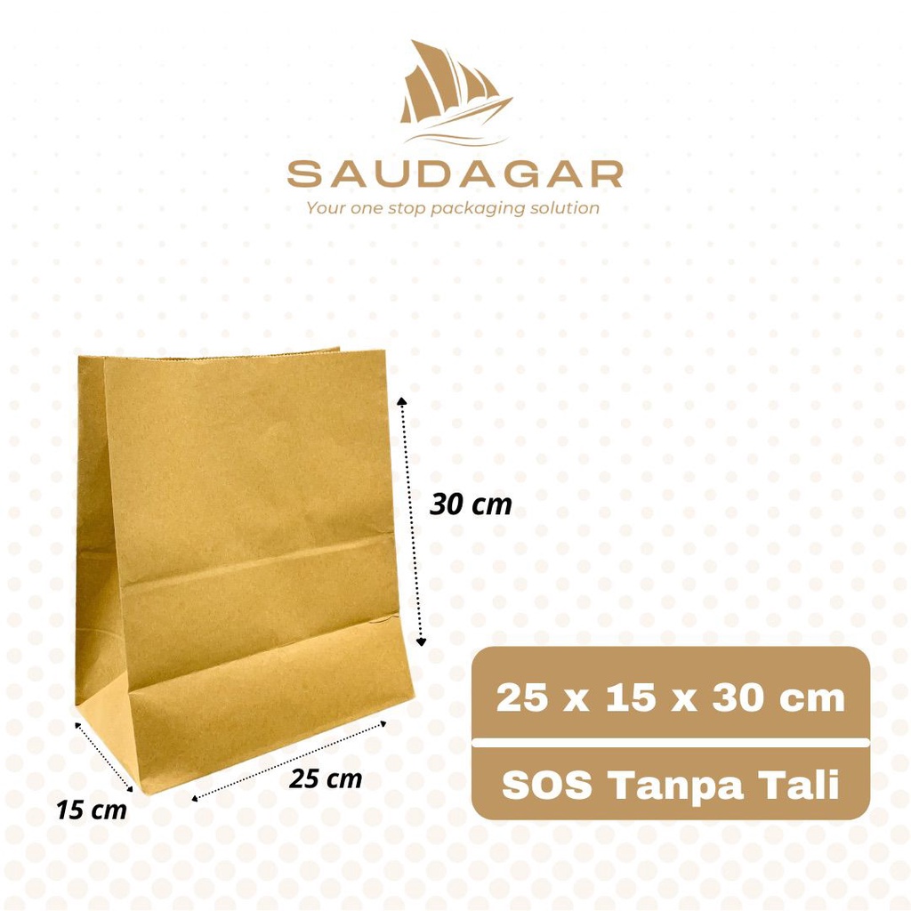 Paper bag roti / kantong kertas makanan 25x15x30 cm