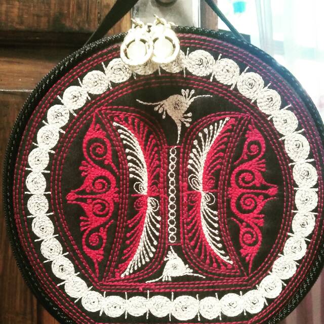 Tas Slempang Bulat Bordir Aceh// Slingbag Bulat // Tas Aceh