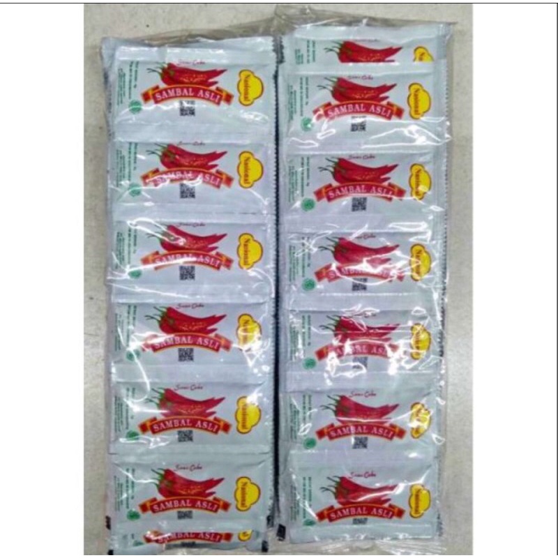 Saos Nasional Sambal asli stick isi 24 pcs @ 9gr saus stik