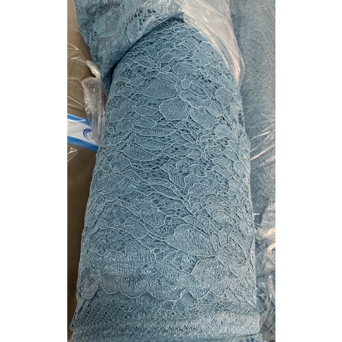 Kain BROKAT CORD LACE NON GLITTER-Biru Wardah