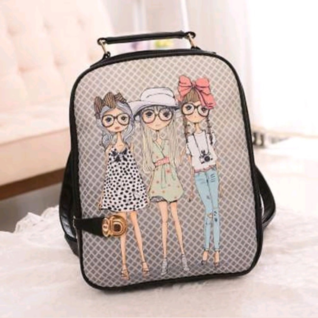 Tas ransel wanita printing