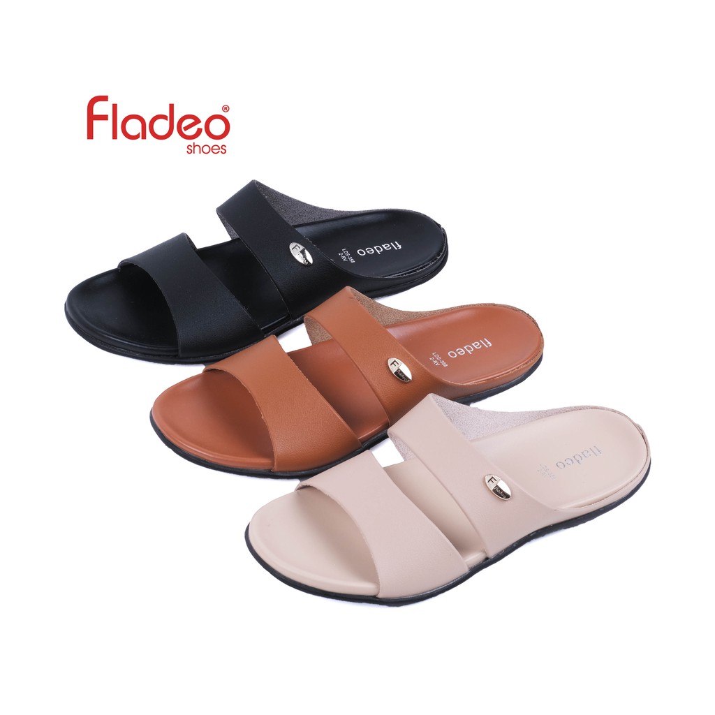 Fladeo D21/LDS358-2RV/Sandal Teplek Slide Wanita [ Flat Slippers ]