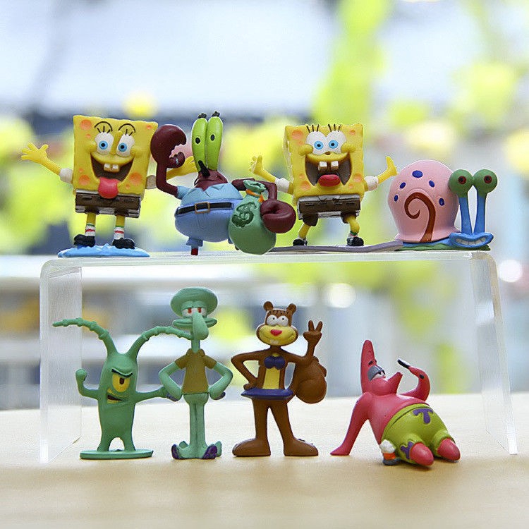 8pcs Set SpongeBob Squarepants Patrick Star Squidward Tentacles PVC Figure Toy