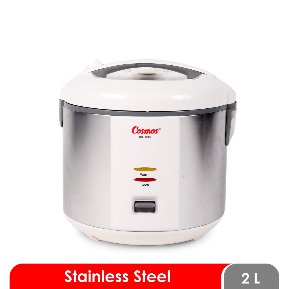 Cosmos Rice Cooker CRJ 9303 Magic Com 2 Liter Stainless Steel