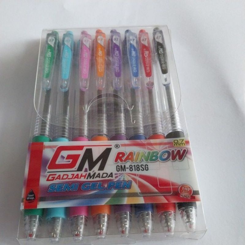 

semi gel pen / bolpoin semi gel 8 warna(pack)