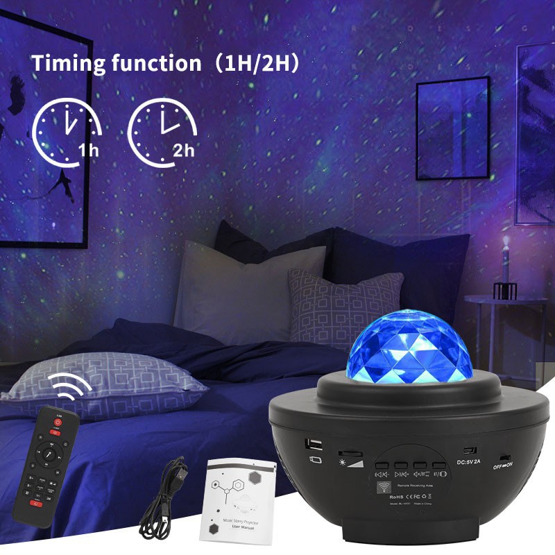 Lampu Proyektor Langit Malam Bintang Galaxy Nebula Lamp Starry Projector Light Lampu Tidur Proyektor-4