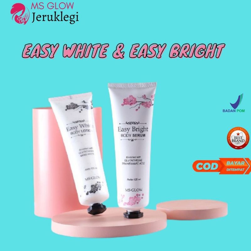 EASY WHITE BRIGHT PAKET HANDBODY LOTION MS GLOW PEMUTIH PENCERAH BADAN PENGHILANG BEKAS LUKA HANDBOD