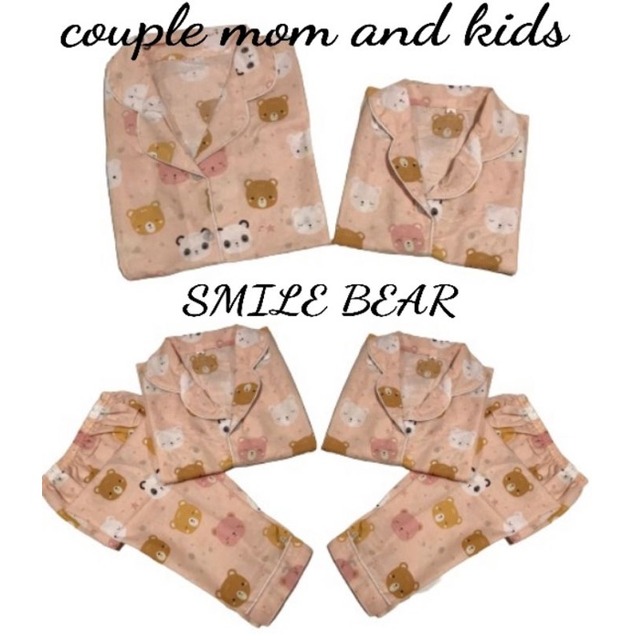 SMILE BEAR _ BAJU TIDUR PIYAMA BISA COUPLE IBU DAN ANAK