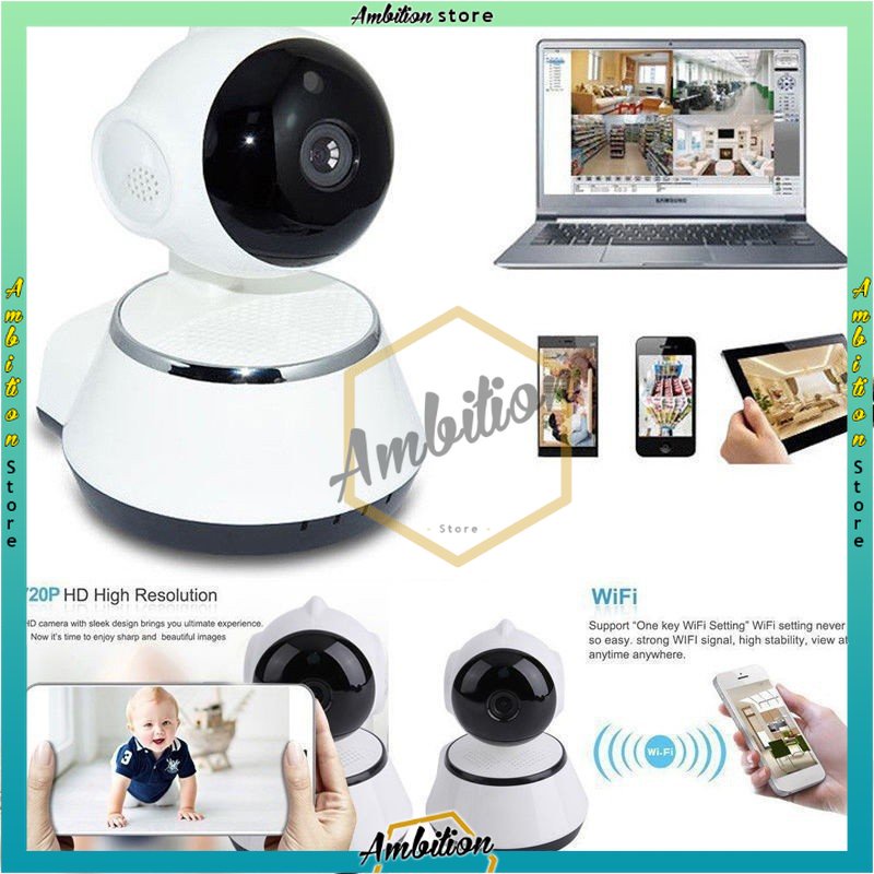 𝔹𝕚𝕤𝕒 𝔹𝕒𝕪𝕒𝕣 𝔻𝕚𝕥𝕖𝕞𝕡𝕒𝕥 - Smart Shaking Head Monitoring Camera (White) Wireless Wifi - intl / Suport V380 Pro / WIFI Smart Net Camera