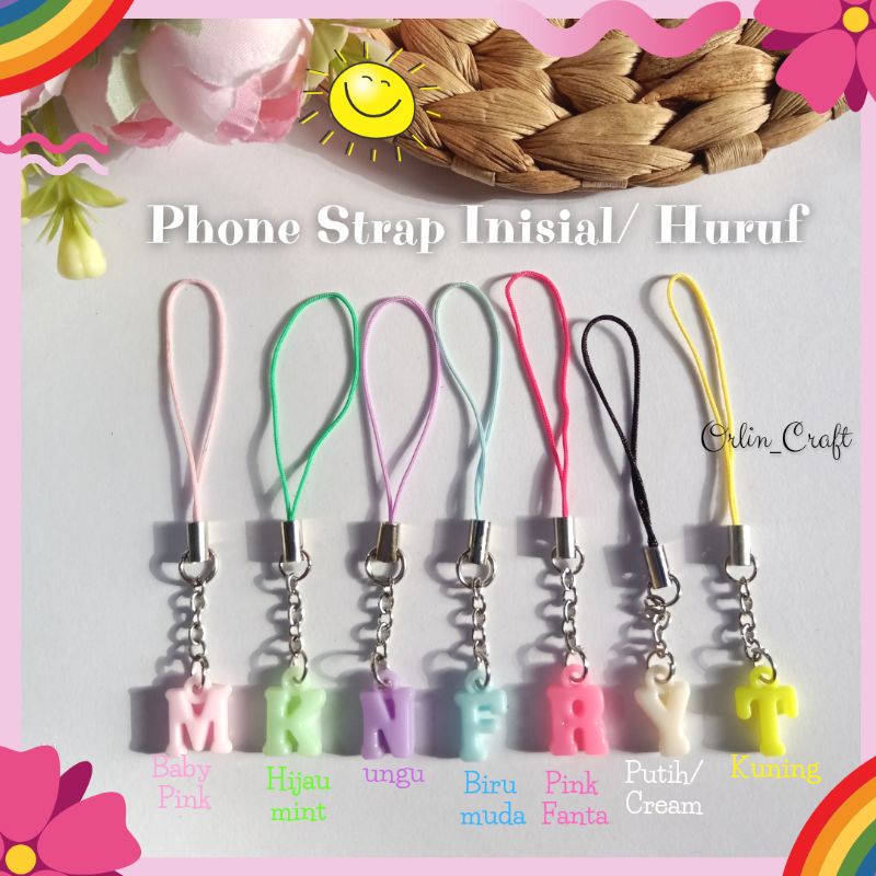 Phone Strap Inisial Gantungan Hp huruf