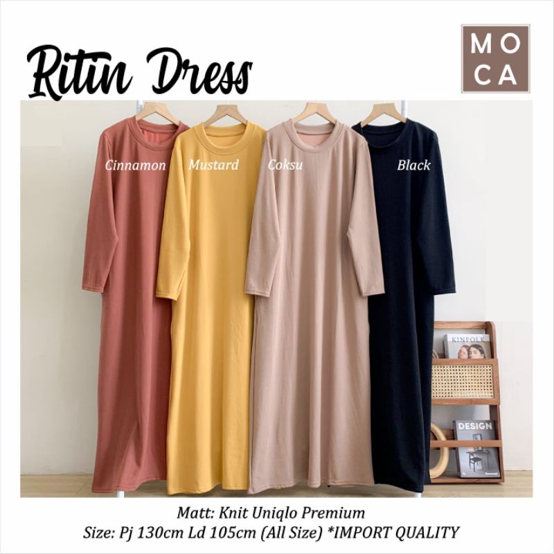 DRESS ORI MOCA RITIN DRESS KNIT UNIQLO PREMIUM PJ 130CM LD 105CM IMPORT QUALITY/DRESS/MOCA/KNIT UNIQ